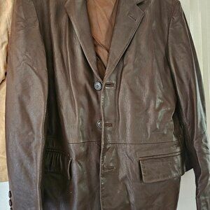 Leather sports jacket
